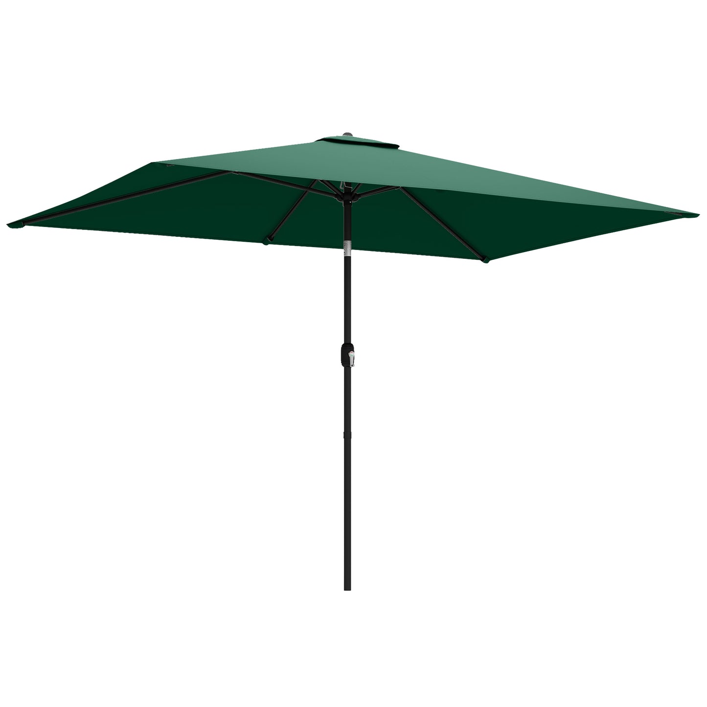 Garden Parasol, Parasol Umbrella with Crank Handle, Tilt Function, Polyester Canopy, Green