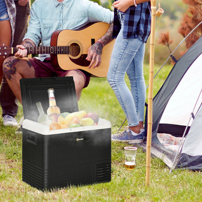50L Car Refrigerator, Portable Compressor Car Fridge Freezer, Electric Cooler Box with 12/24V DC and 110-240V AC for Camping