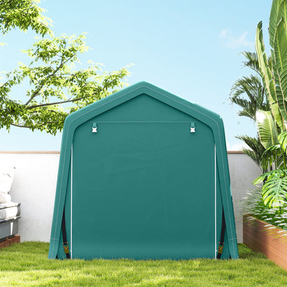 8 x 6.5 ft Outdoor Garden Storage Shed, Waterproof Bike Tent with Double Roll-up Zipper Door for Garden Tools, Green