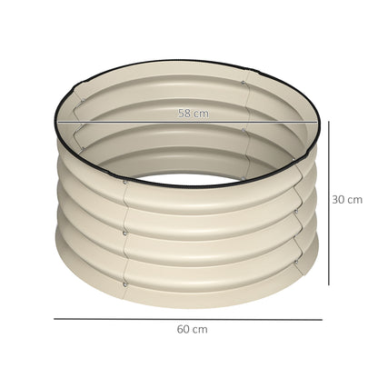 Set of 2 Raised Garden Bed, Metal Planter Box with Safety Edging, Easy-to-assemble Stock Tank, Cream White