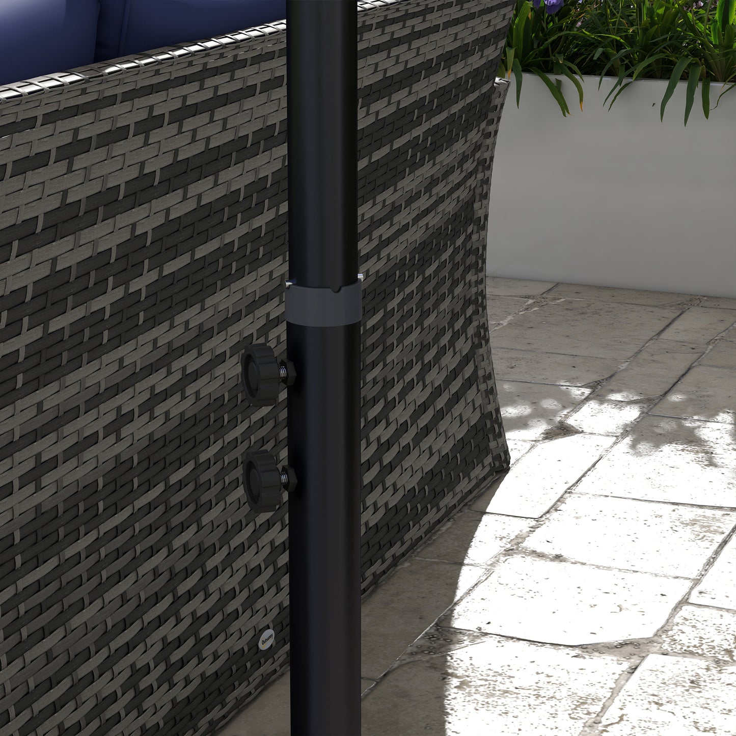 3(m) Cantilever Overhanging Parasol, with Cross Base - Grey