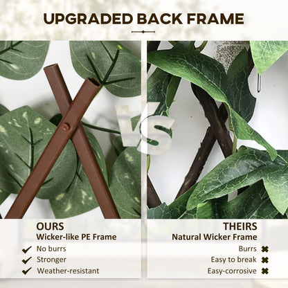 Set of 2 Expandable Artificial Trellis Hedges – Realistic Leaf Privacy Screen, 2 x 1 m