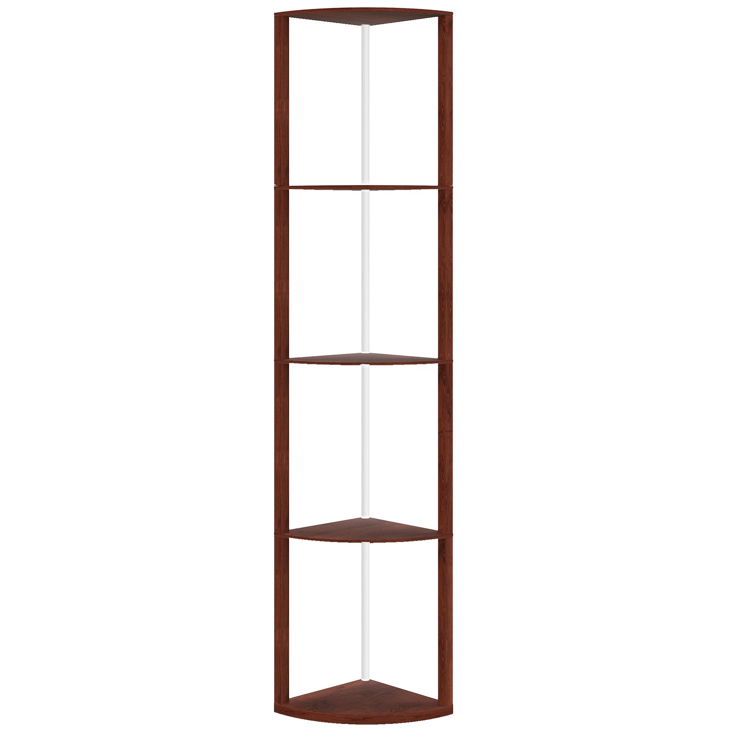 RGB Standing Lamp with Shelves, 4-Tier LED Floor Lamp with Multiple Lighting Modes, Brown