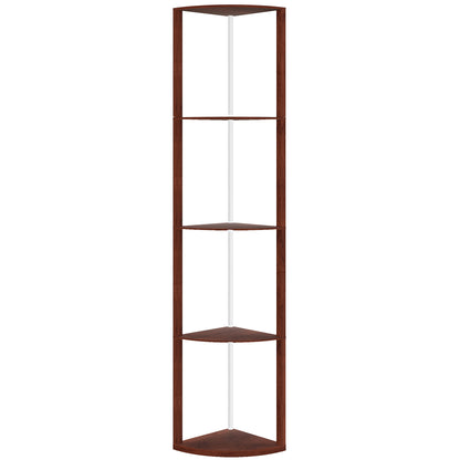 RGB Standing Lamp with Shelves, 4-Tier LED Floor Lamp with Multiple Lighting Modes, Brown
