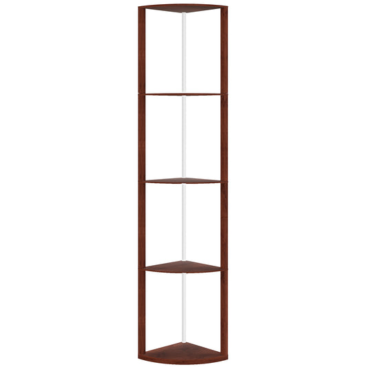 RGB Standing Lamp with Shelves, 4-Tier LED Floor Lamp with Multiple Lighting Modes, Brown