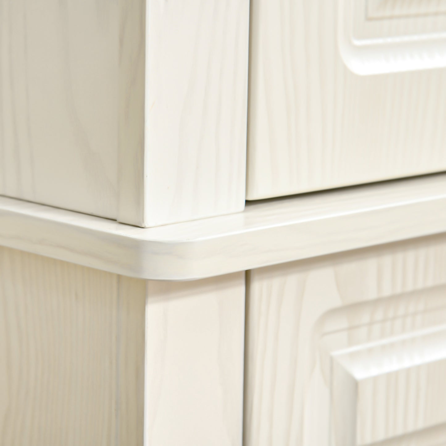 Tall Kitchen Cupboard, Kitchen Pantry Cabinet with 6 Shelves and Drawer, Cream White