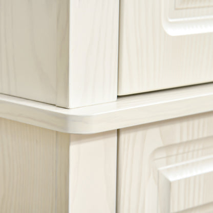 Tall Kitchen Cupboard, Kitchen Pantry Cabinet with 6 Shelves and Drawer, Cream White
