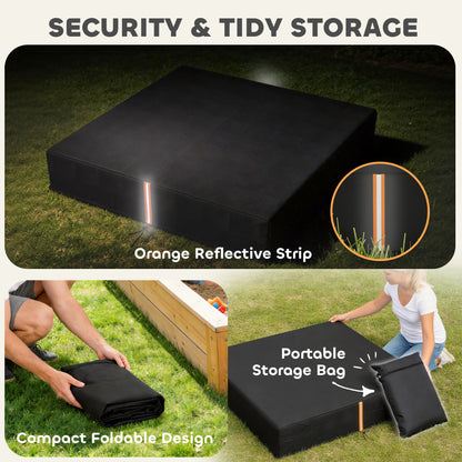 Sandbox Cover, Square Sandpit Cover Waterproof Dustproof UV Protection, Sandbox Canopy with Drawstring and Elastic Band