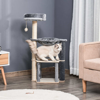 Cat Tree for Indoor Cats 95cm Climbing Tower Kitten Activity Center