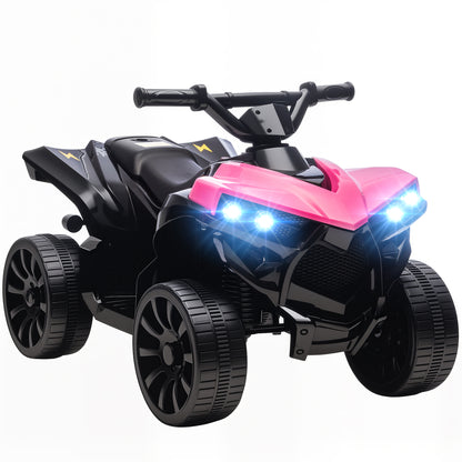 6V Kids ATV, 4 Wheeler Electric Ride on Car with Music and LED Headlights, for Ages 18-56 Months Boys and Girls, Pink