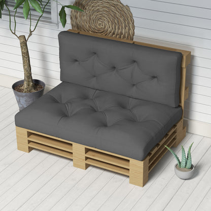 Seat and Back Padded Pallet Cushion Set - Dark Grey