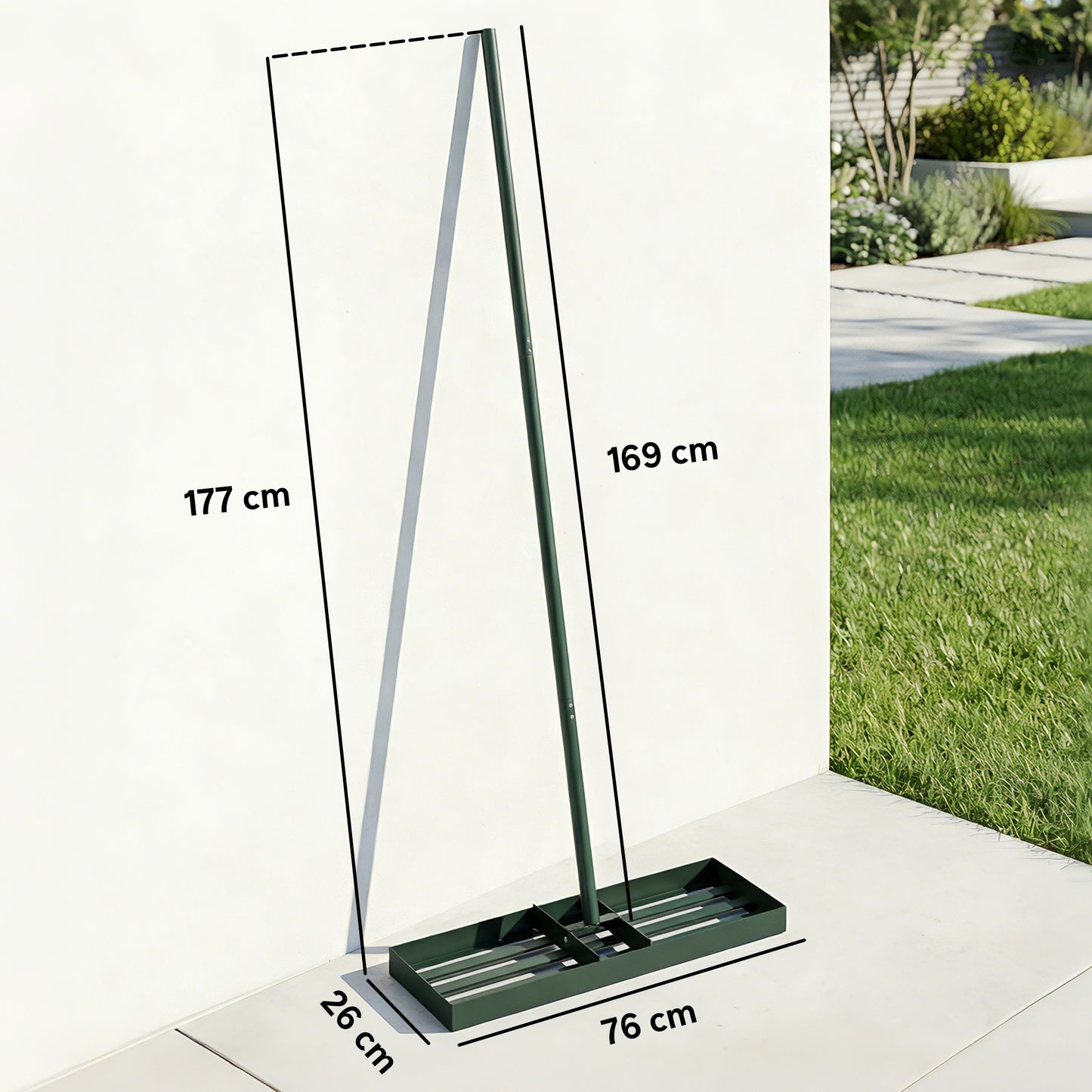 Lawn Levelling Rake, 76 x 26 cm Lawn Leveller Lute with 169 cm Handle for Grass Soil Sand Yard Golf Course