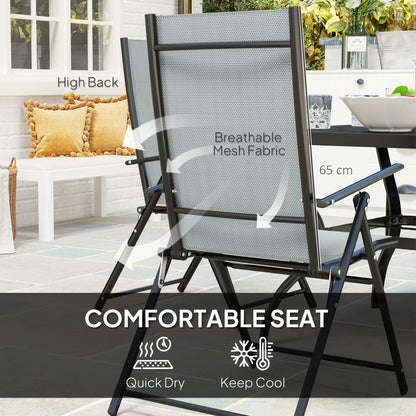 Five-Piece Steel Frame Patio Set - Grey/Black