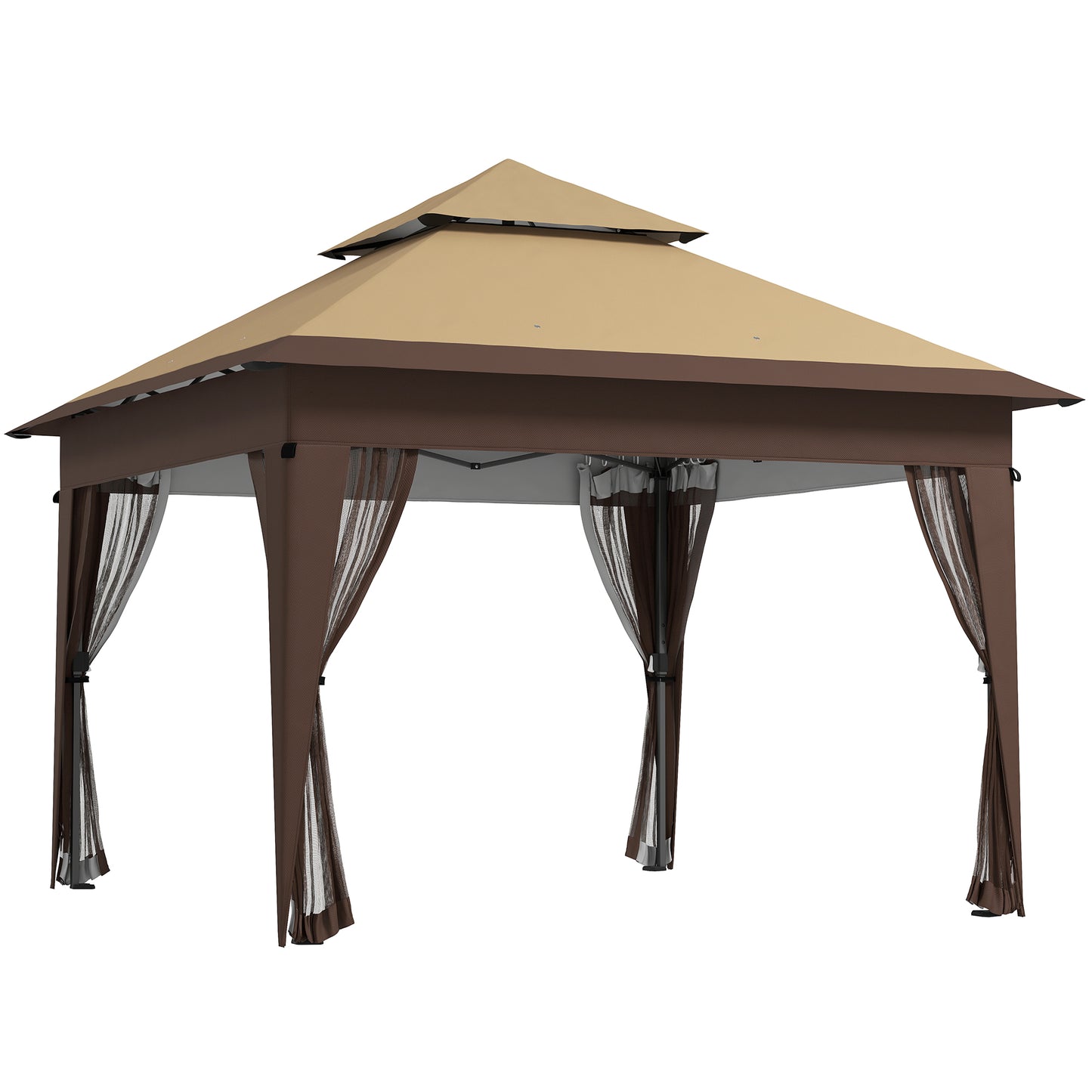 3 x 3(m) Pop Up Gazebo with Mosquito Netting, Easy Setup Marquee Party Tent with 1-Button Push, Double Roof, Carry Bag