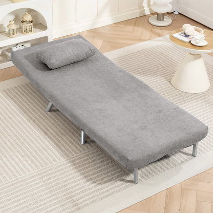 Single Snow Flannel Chair Bed - Grey