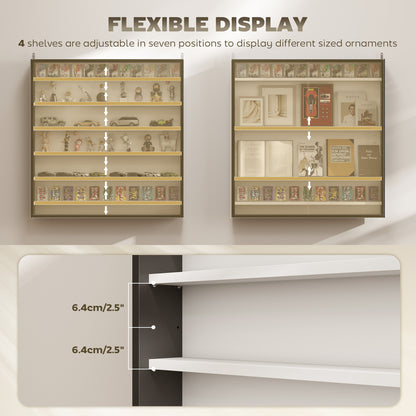 Six Shelf Display Cabinet, with Glass Doors - Black and White