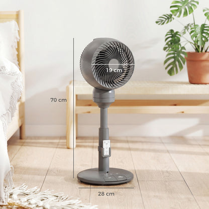Air Circulator Fan Pedestal Cooling Fan with 3 Speed 3 Mode and Remote Control, 9 Inch, Grey