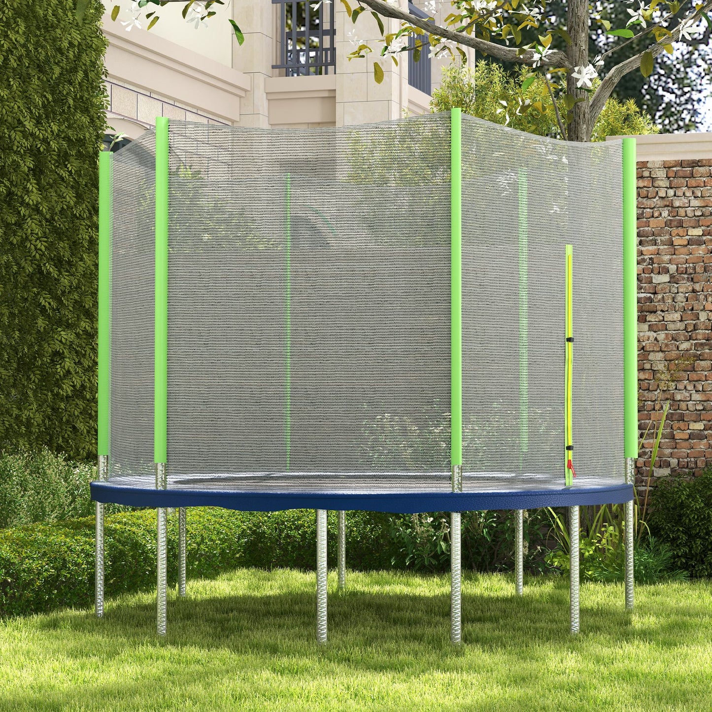 10ft Trampoline Net Replacement with 6 Plastic Pole Covers