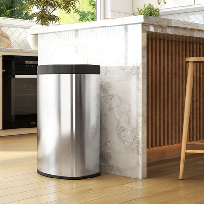 55L Sensor Bin with Soft-Close Lid, Automatic Touchless Motion Sensor Kitchen Bin with Fingerprint Resistant Stainless Steel