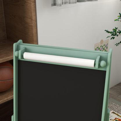 Three-In-One Kids Easel with Paper Roll, Art Easel, with Storage - Green