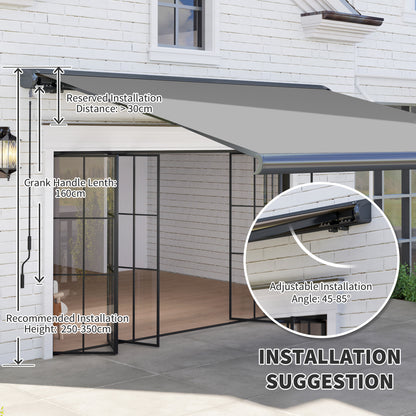 3.5 x 3 m Electric Awning with Remote Controller, Aluminium Frame DIY Retractable Awning