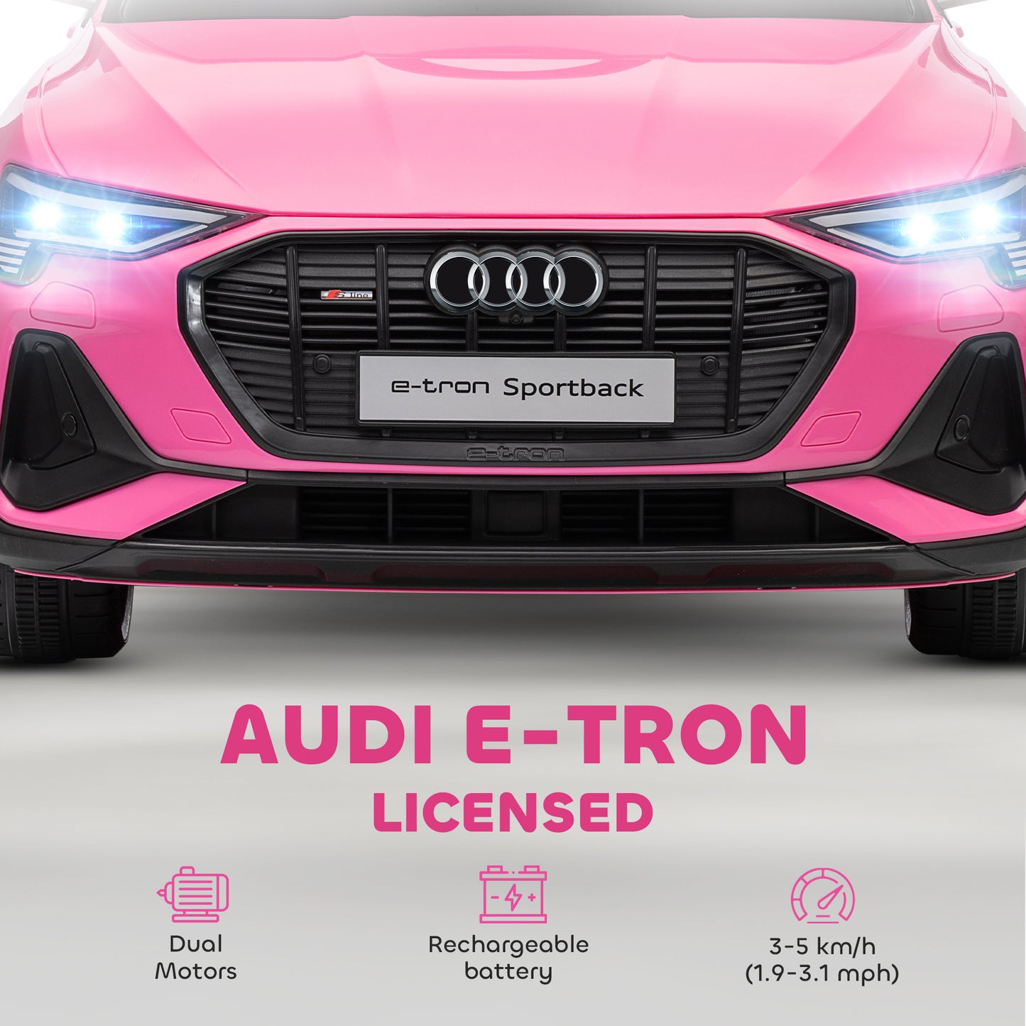 12V Kids Electric Ride on, Electric Car for Kids with Parental Remote, Music, Lights, Suspension Wheels, Pink