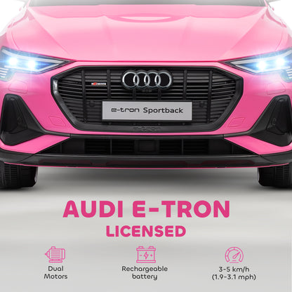 12V Kids Electric Ride on, Electric Car for Kids with Parental Remote, Music, Lights, Suspension Wheels, Pink