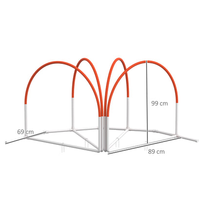 Dog Agility Equipment Set, Dog Agility Training Equipment for Dogs w/ Oxford Carry Bag, 4 PCS Weave Poles Orange