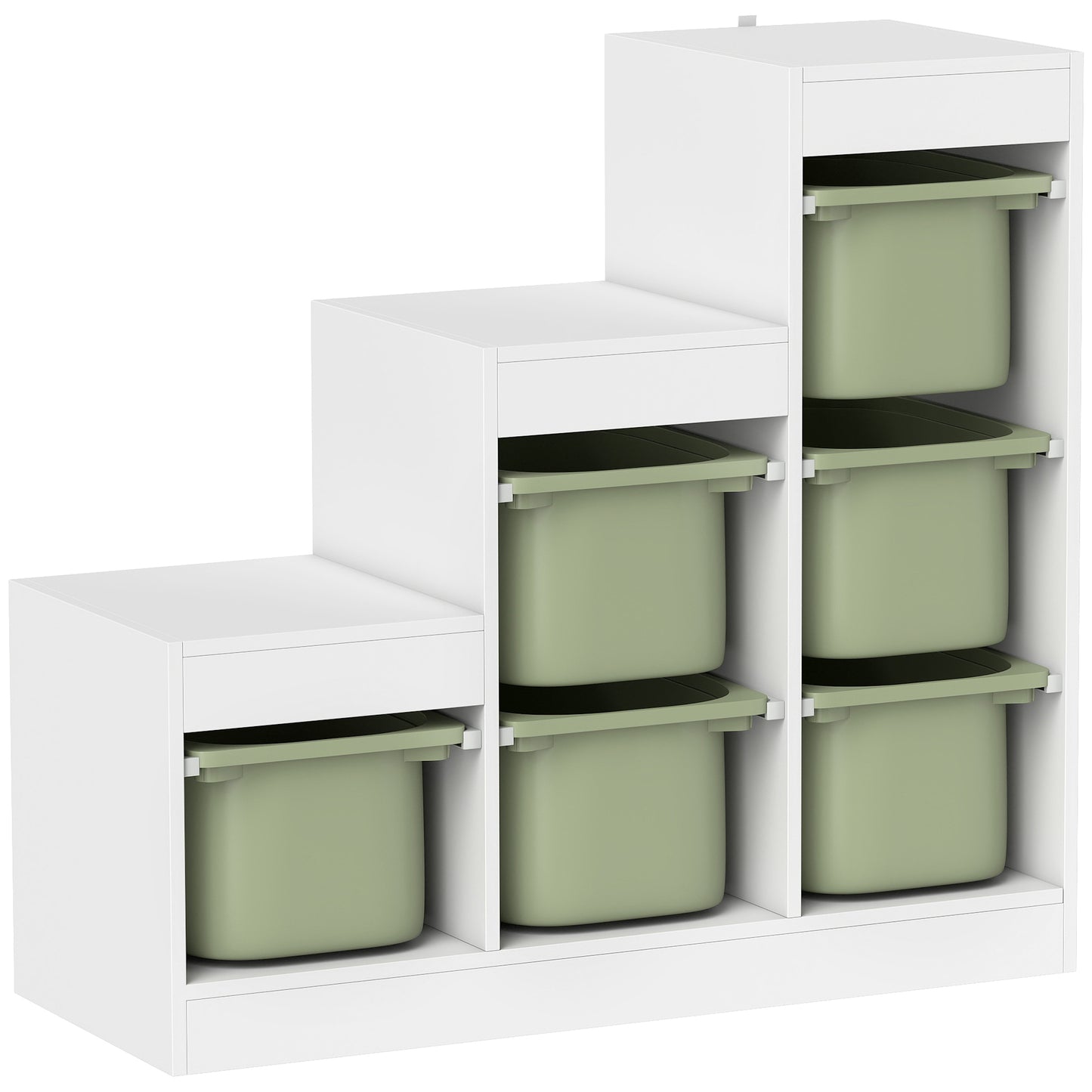 Toy Storage Organiser, Three-Layer Kids Toy Storage Units, with Removable Bins, for Ages 3-8 Years, Green