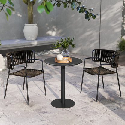 Dining Table, Round Kitchen Table with Steel Base for Living Room, Dining Room, 60 x 60 x 72cm, Black