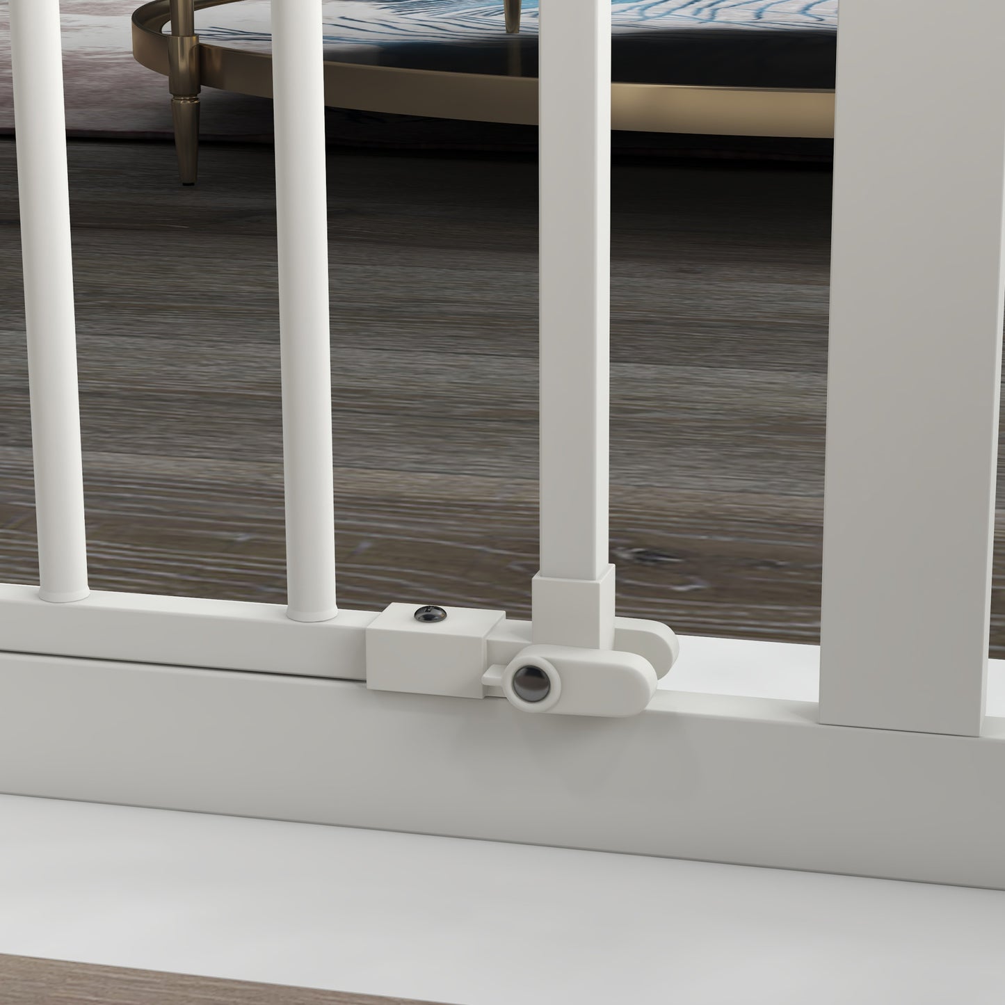 Adjustable Safety Gate w/ One Extensions, Four Adjustable Screws, White