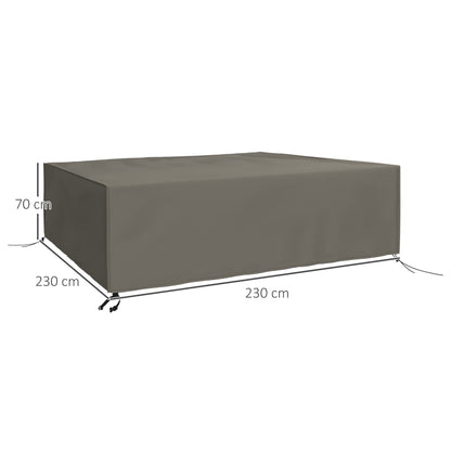 Large Square Patio Garden Furniture Set Cover 600D Oxford Waterproof, 230 x 230 x 70cm, Grey