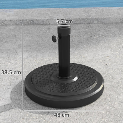 22kg Garden Parasol Base, Round HDPE Sun Umbrella Base, Heavy Duty Outdoor Umbrella Stand for 38mm or 48mm Outdoor Umbrella P
