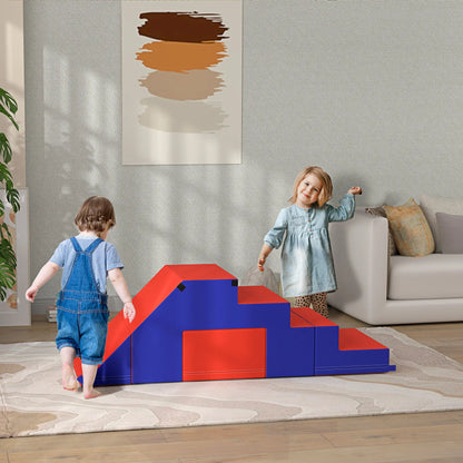 2-Piece Soft Play Set, Baby Foam Climber Block - Blue / Red