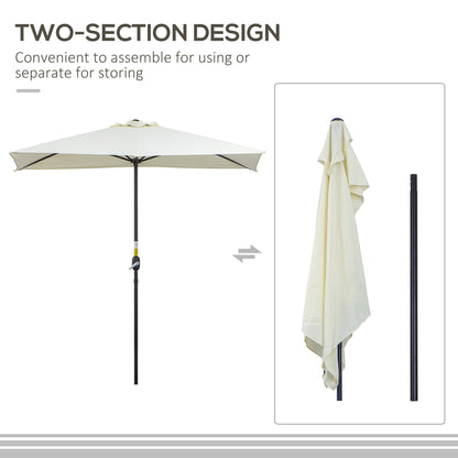 Balcony Half Parasol Semi Round Umbrella Patio Crank Handle (2.3 m, Beige)- NO BASE INCLUDED