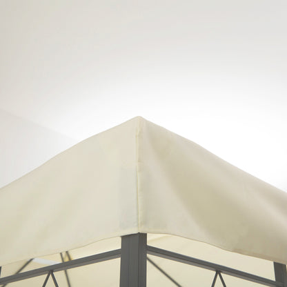 3x4m Gazebo Replacement Roof Canopy 2 Tier Top UV Cover Garden Patio Outdoor Sun Awning Shelters Cream (TOP COVER ONLY)