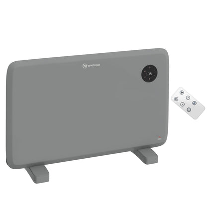 1200W Electric Convector Heater, Freestanding or Wall Mounted, Space Heater with Adjustable Thermostat, Timer, Grey