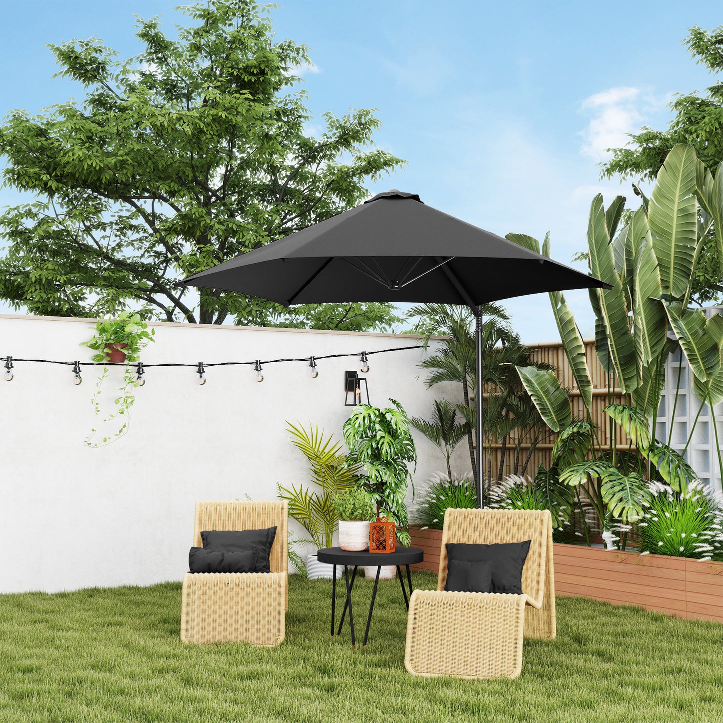 2.5m Rotating Cantilever Parasol - Black