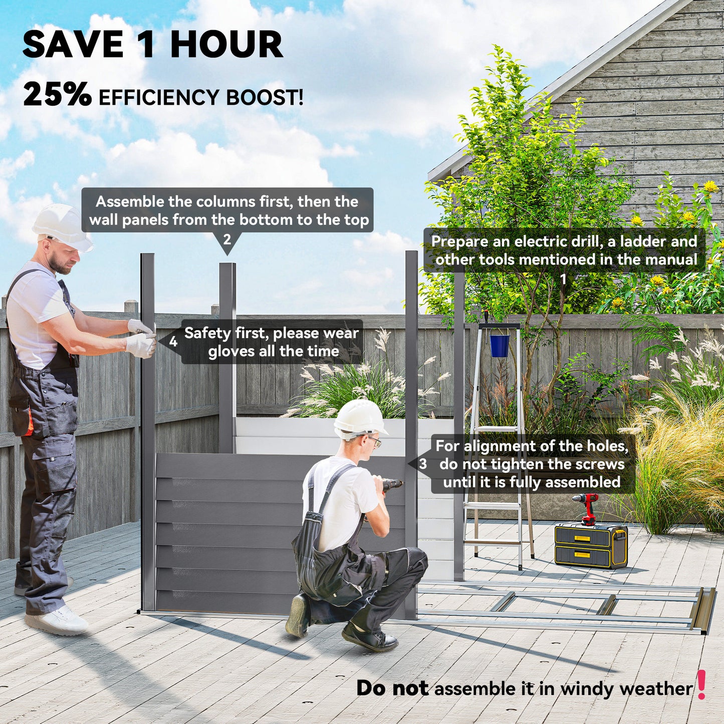 5 x 9ft Galvanised Metal Garden Shed with Foundation Kit, Outdoor Lean-to Shed, Tool Storage House for Garden, Grey