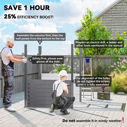 5 x 9ft Galvanised Metal Garden Shed with Foundation Kit, Outdoor Lean-to Shed, Tool Storage House for Garden, Grey