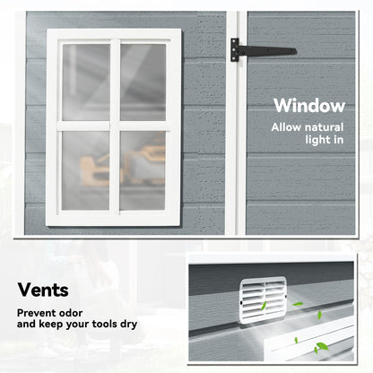 10 x 4 ft Resin Garden Shed, Outdoor Storage Shed with Floor, Windows, Lockable Doors and Vents, Grey