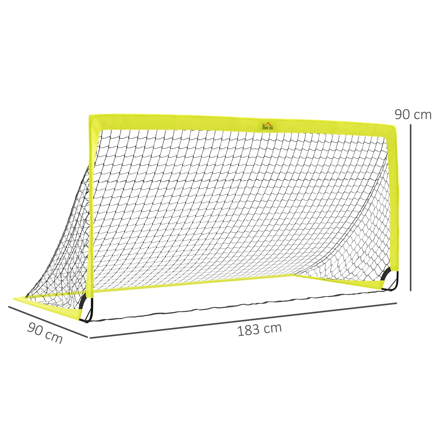 Two Football Goal Nets, Foldable Outdoor Sport Training Equipment, for Teens, Adults, with Carrying Bag, Yellow