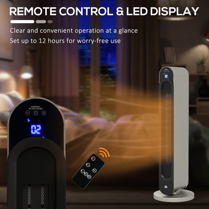 2kW PTC Ceramic Tower Heater, 10-35°C Temperature Range