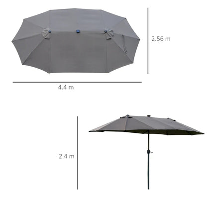 LED - Double Sided Parasol Umbrella (Stand Included Bundle)