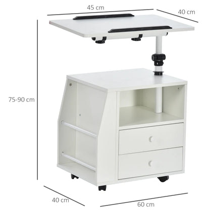 Functional Swivel Multi-Use Side Table / Nightstand with Swivel Laptop Table