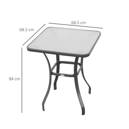 Square Bistro Garden Table with Tempered Glass  (Table Only)