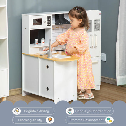 Kids Wooden Kitchen Playset - White