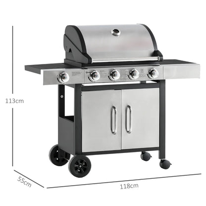 Gas BBQ 4+1 Burner with Warming Rack & Side Burner