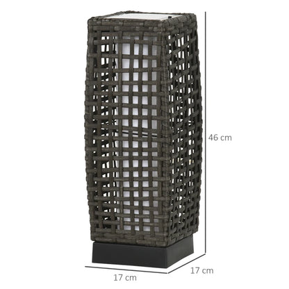 Rattan Lantern with Auto On/Off Solar Powered LED Lights