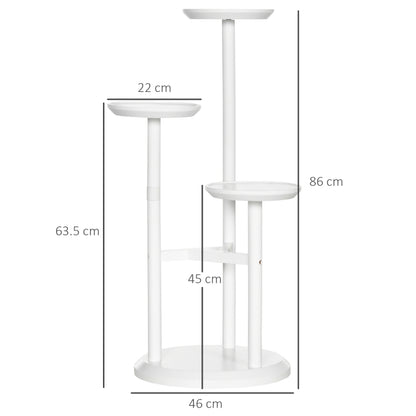 3-Tier - Multilevel Circular Plant Stand - Bamboo Display Stand Rack - White